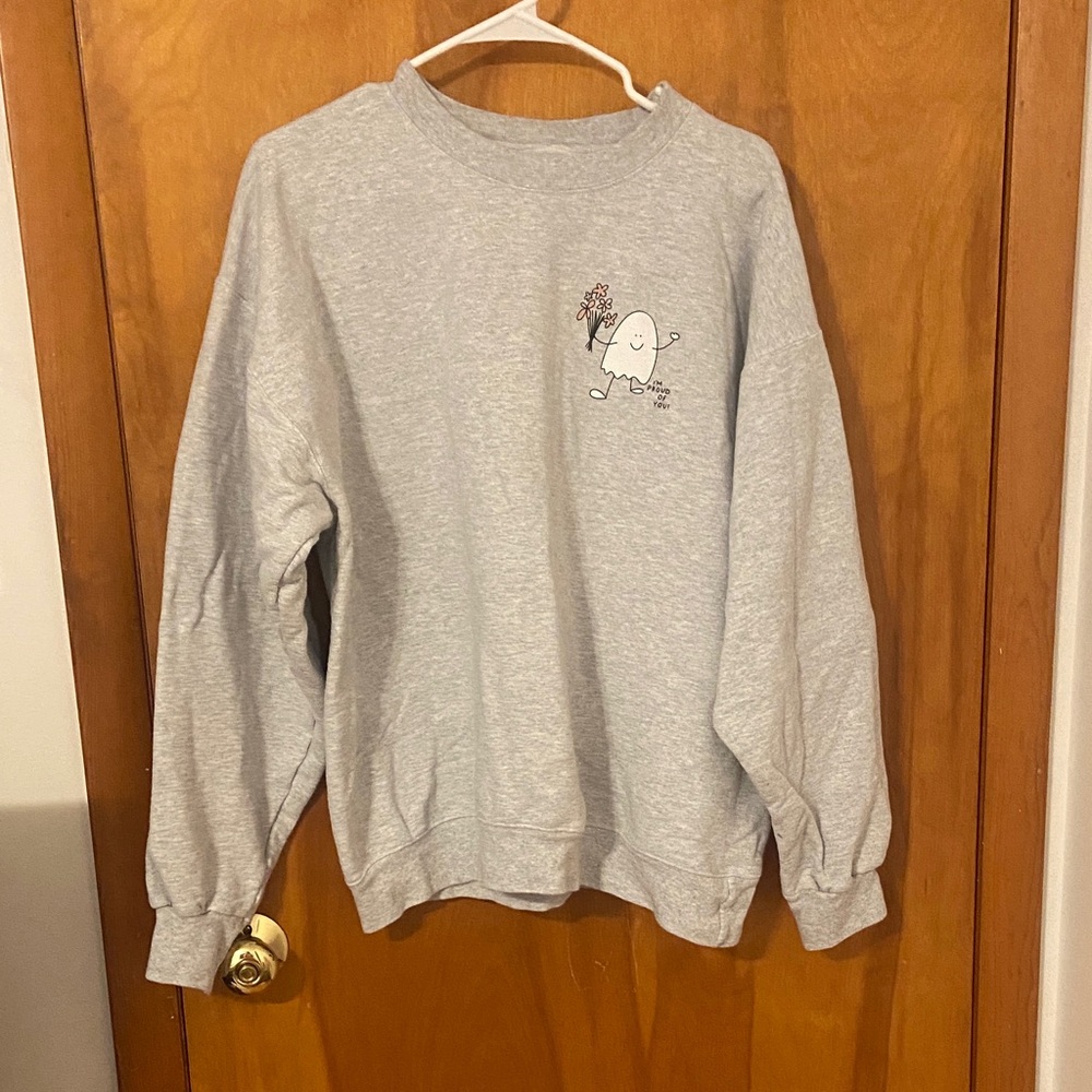 Gray Ghost Graphic Women's Crewneck Pullover - Picture 2 of 16